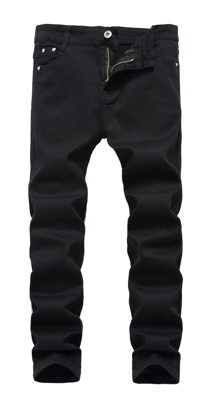 FREDD MARSHALL Boy's Black Skinny Fit Stretch Slim Straight Fashion Jeans Pants,Black,16 Slim - Image 1